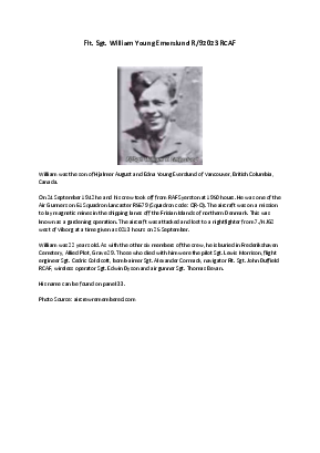 A preview of a PDF biography for Emerslund, William Young